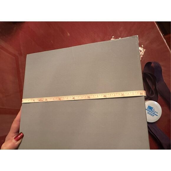 Bergdorf Goodman lavender magnetic gift box with tissue paper & ribbon. - Picture 4 of 7